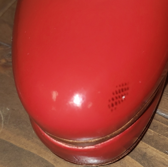 Red Patent Leather and Wood Platform 8M - Picture 3 of 5